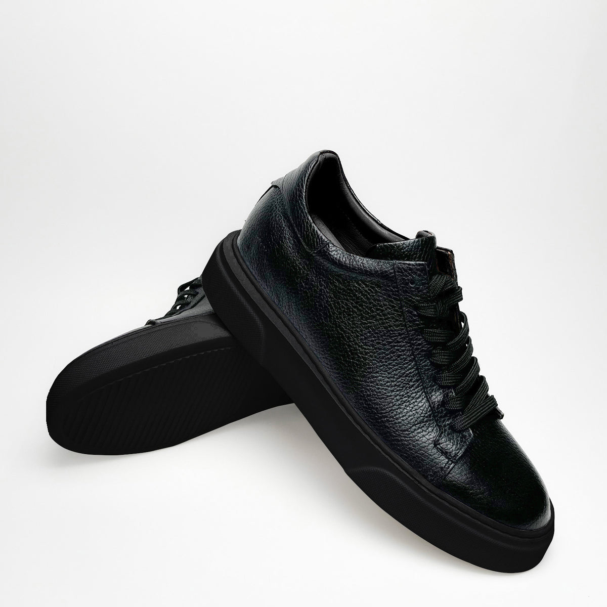 Siyah - Siyah Elevation Deri Sneaker