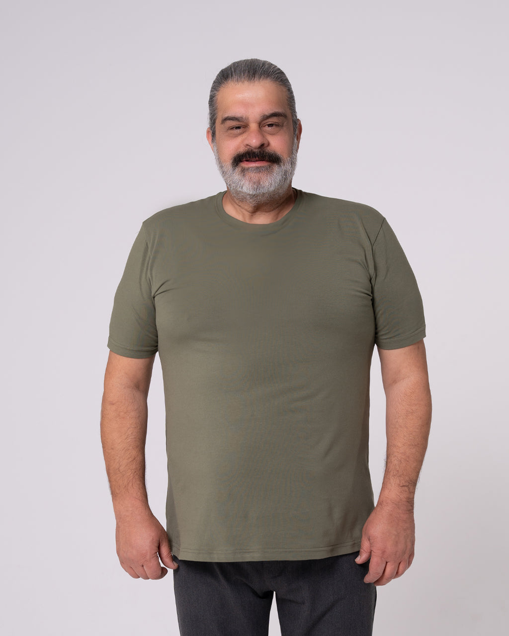 Haki Bisiklet Yaka Tişört